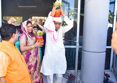 kalash sthapana in grand opening ceremony of maa durga sai baba temple florida